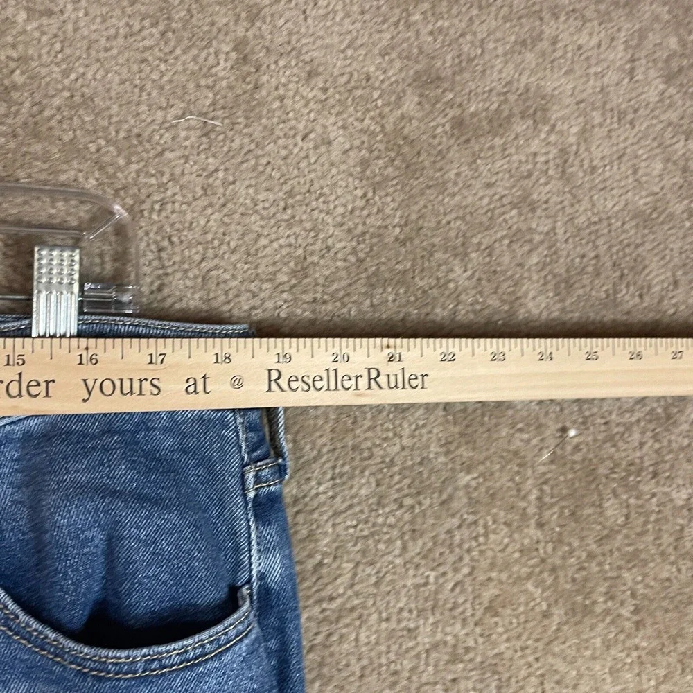Hollister Vintage Straight Jeans Womens 33/25 Blue Curvy Ultra‎ High Rise Ripped - Picture 4 of 11